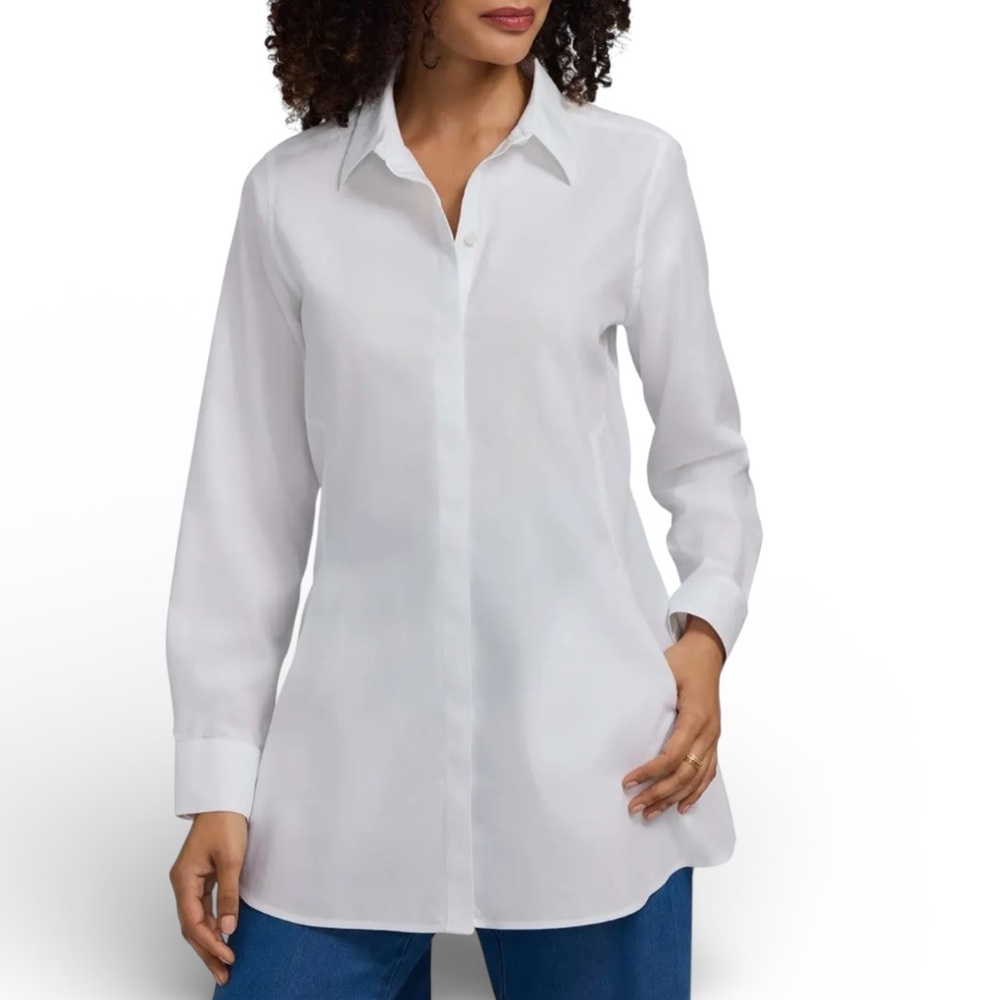 Foxcroft Cici Non-Iron Tunic NWOT - Picture 2 of 7